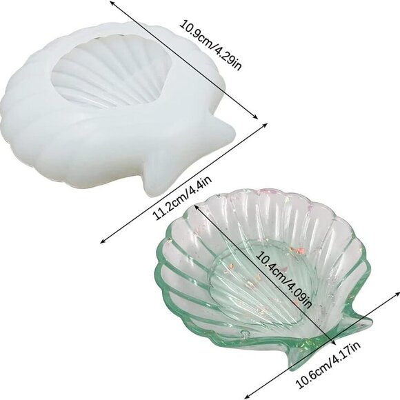 2 PCS Shell Resin Mould, Silicone Mould for Resin Casting Dish, Epoxy Resin Jewe - Picture 3 of 10